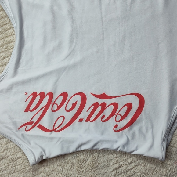 Coca-Cola One Piece Bathing Suit White With Red Letters Women's Size 3x - Picture 2 of 7
